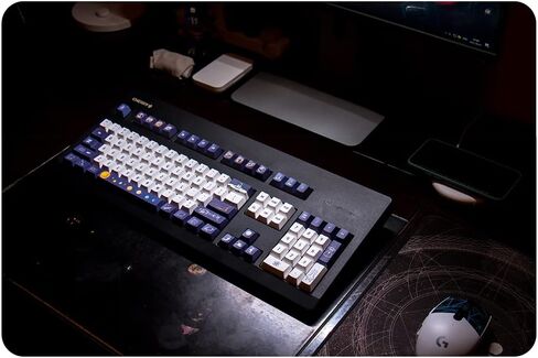 Neon PC Keycaps Translucent -Vintage Mixed Light Themed Keycap Set,186 Keys Cherry Profile Colorful Key Caps Suitable for Cherry Mx Switch Mechanical Keyboard in Saudi Arabia