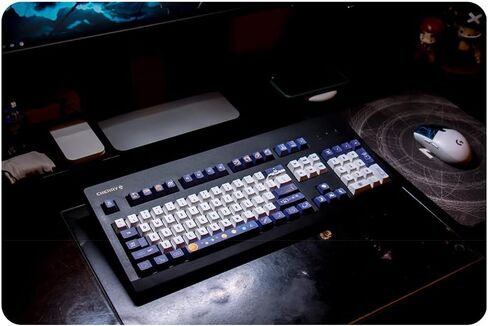 Neon PC Keycaps Translucent -Vintage Mixed Light Themed Keycap Set,186 Keys Cherry Profile Colorful Key Caps Suitable for Cherry Mx Switch Mechanical Keyboard in Saudi Arabia