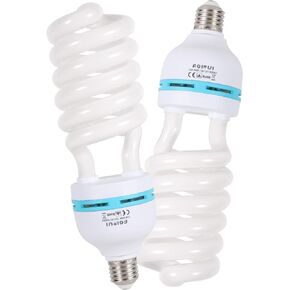 2 x 135W Photography Light Bulb 5500K E27 Socket CFL Softbox Bulb for Photography Photo Video Studio Lighting in Saudi Arabia