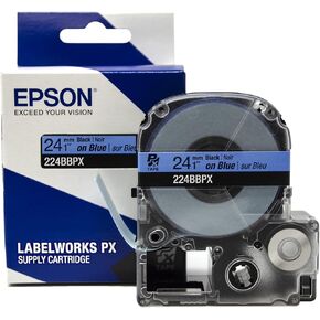 Epson LABELWORKS 224BWPX PET Tape Cartridge - Black on White Industrial Label Maker Tape - 1" (24MM) Wide, 30 ft