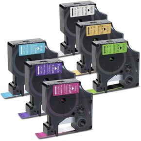 Pristar Replacement for Dymo D1 Colorpop 12mm 0.47" Label Tape 5-Pack in Saudi Arabia
