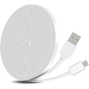 كابل شحن مسطح بطول 26 قدم من FASTSNAIL وسلك مزامنة البيانات متوافق مع وحدات تحكم PS4/Xbox One وKindle Fire وكابل طاقة USB إلى Micro USB متوافق مع WyzeCam وWyzeCam V3 وYI Cam وما إلى ذلك. in Kuwait