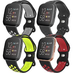 ESeekGo Compatible with Fitbit Versa 2 Bands/Fitbit Versa Bands for Men Women, 2-Pack Soft Sport Breathable Versa 2 Bands Compatible for Fitbit Versa Lite Bands for Men Women, Large in Kuwait