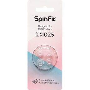 SpinFit CP1025- L/ML- Medical Grade Silicone Patented Ear Tips, Secure Fit and Supreme Comfort Fits MTW3, Galaxy Buds 2, Soundcore Space A40 & More (2 Pairs) (for Nozzle Diameter from 4-5.5mm)