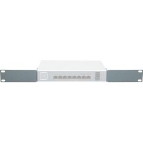 GeoLynx Black Rack Mount Adapter Bracket Ear Kit for Ubiquiti EdgeSwitch ES-8-150W Switch 8 Port | Edge Switch 8 Port with M6 Cage Nuts, Screws & Hardware, Unifi GLREV1-ES8150W