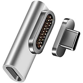 محول USB C مغناطيسي من REDBEAN، موصل 20 دبابيس من النوع C يدعم ما يصل إلى PD 100 وات، شحن سريع 10 جيجابت في الثانية، إخراج فيديو 4K 60 هرتز متوافق مع MacBook Pro 2019 /Air، HP (مسطح، فضي معدني) in Kuwait