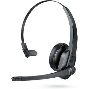 Thauker Bluetooth Headset with Microphone, Mute Button, Noise Cancelling Mic, On Ear Headphone Bluetooth 5.0 34H with USB Adapter for Black in Saudi Arabia
