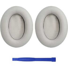 وسائد أذن بديلة لسماعات سوني WH-1000XM3، مع جلد ناعم الملمس، وإسفنج ميموري عازل للضوضاء (فضي) in Kuwait