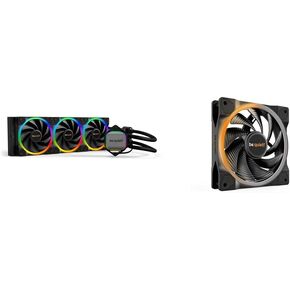 be quiet! Pure Loop 2 FX 360mm, CPU Liquid Cooler, ARGB LED Illumination, 3X Light Wings PWM high-Speed Fan -BW015 & Light Wings 120mm PWM high-Speed, Premium ARGB Cooling Fan, 4-Pin, BL073,Black in Saudi Arabia