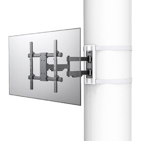 CondoMounts CLMTVT1064 TILT Only-Large Pillar TV Mount | Column TV Mount | Round & Square Post TV Mount | No Drill | Holds 120lbs | Fits 37-in. to 85-in. TVs | Fits Pillars 8-in & Wider | White Strap