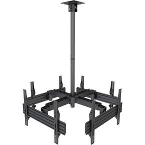 Mount-It! Dual TV Ceiling Mount Bracket for 32–77" Flat Screen TVs – Back-to-Back Hanging Bracket for 2 TVs, Telescoping Pole, 360° Swivel & Tilt, Vaulted, Sloped & Angled Ceiling Compatible in Kuwait