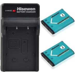 Hisewen EN-EL19 Battery 2 Pack and Charger for Nikon Coolpix S32, S33,S100, S2800, S3100, S3200, S3300, S3500, S3600, S3700, S4100, S4200, S4300, S5200, S5300, S6500, S6800, S7000 in Saudi Arabia