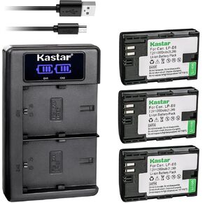 Kastar USB LCD Dual Charger for Canon LP-E6 LP-E6N Battery, Canon LC-E6 LC-E6E Charger and Canon EOS 5DS, EOS 5DS R, EOS 5D Mark II, EOS 5D Mark III, EOS 5D Mark IV, EOS 6D, EOS 6D Mark II, EOS 7D in Saudi Arabia