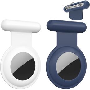 AirTag Holder with Safety Pin(2 Pack, Black), Hidden Wearable AirTag Case with Badge Brooch Clip for Clothes of Kids, Teens, Toddler. Compatible with Apple Air Tag GPS Tracker in Kuwait
