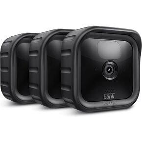 CaseBot Silicone Case for Blink Outdoor (3rd Gen) Camera - [3-Pack] Weatherproof Camouflaged Skin Cover with Hat Brim for Blink Outdoor Indoor Home Security System, Black
