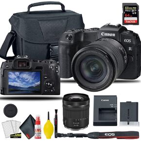 Canon EOS RP Mirrorless Digital Camera with 24-105mm f/4-7.1 Lens, EOS Camera Bag + Sandisk Extreme Pro 64GB Card + 6AVE Electronics Cleaning Set, and More (Renewed)