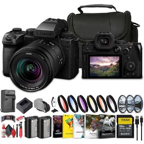 Panasonic Lumix S5 IIX Mirrorless Camera with 20-60mm Lens (DC-S5M2XKK) + 64GB Memory Card + Filter Kit + Color Filter Kit + Corel Photo Software + DMW-BLK22 Battery + Bag + Charger + More in Kuwait