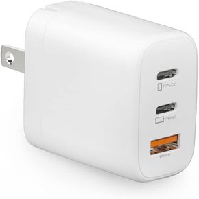 شاحن USB c بقدرة 65 وات، شاحن GaN PD 3.0 من النوع c، كتلة شحن سريعة قابلة للطي 3 منافذ لأجهزة MacBook Pro/Air، iPad Pro، أجهزة الكمبيوتر المحمولة، الأجهزة اللوحية، Galaxy S23، Dell XPS 13، Note 20/10+، iPhone 14/Pro، Steam Deck أسود in Kuwait