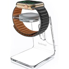 Acrylic Charger Stand for Apple Watch - Lamicall Desk Watch Charging Dock Station, Transparent Clear iwatch Charging Holder Nightstand, Compatible with All Apple Watch Series SE Ultra, 8/7/6/5/4/3/2/1 in Saudi Arabia