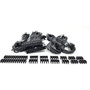 Micro Connectors Premium Sleeved PSU Cable Extension Kit – Black