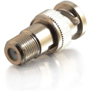 Legrand - C2G F-Type Coaxial Cable Adapter with BNC Male to F-Type Female Adapter, Silver Coaxial Cable Converter with F-Type to BNC, 1 Count, C2G 27289 in Kuwait