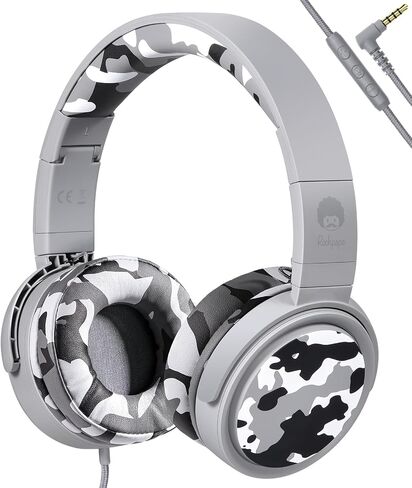 rockpapa Grade Wired Headphones with Microphone, Lightweight Foldable Stereo Bass Headphones with No-Tangle Cord & 3.5mm Jack for Adult/Kids, Laptop Computer Tablet Airplane Chromebooks Phone Blue in Kuwait