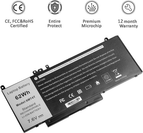 يتوهم شراء بطارية 62Wh 6MT4T لديل خط العرض E5470 E5570 الدقة 3510 0HK6DV 7V69Y 07V69Y 79VRK 079VRK TXF9M 0TXF9M 0C1P4 451-BBUN 451-BBTW in Saudi Arabia