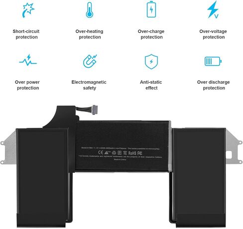 بطارية كمبيوتر محمول A1965 لجهاز MacBook Air 13 بوصة Retina A1932 (2018 2019، أوائل 2020) A2179 EMC 3184 3302 MacBook Air8,1 8,2 9,1 MRE82 MRE92 MVFH2 MWTJ2 MVH22 MVFM2 MVFK2 MREE2 MREC2 MREA2 MREF2 MUQT2 MUQU2 in Kuwait