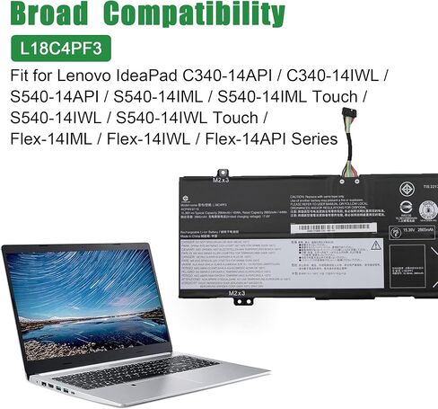 JIAZIJIA L18C4PF3 5B10T09081 5B10W67415 استبدال بطارية الكمبيوتر المحمول لينوفو IdeaPad C340-14API C340-14IWL S540-14API S540-14IML S540-14IWL Series L18M4PF4 5B10W67417 L18M4PF3 L18C4PF4 15.36 فولت 45 وات في الساعة in Saudi Arabia