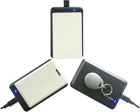 FissaiD قارئ RFID كاتب 125 كيلو هرتز (H-ID/AW-ID/EM-ID) مبرمج بطاقة القرب مع 5 Fob 5 بطاقات لنظام التشغيل Windows (أسود) in Kuwait