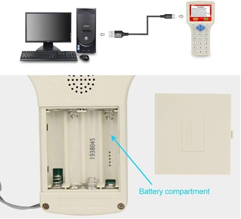 قارئ بطاقة ان اف سي انجليزي 10 ترددات بتقنية تحديد الهوية بموجات الراديو لبطاقات الهوية اي سي وجميع البطاقات 125 كيلو هرتز + مفتاح UID 13.56mhz + 1USB in Kuwait