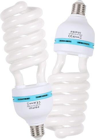AQIRUI 135W ضوء لمبة 5500K CFL ضوء النهار دوامة Softbox لمبة في E27 مقبس للتصوير الفوتوغرافي صور فيديو استوديو الإضاءة الأبيض 1 حزمة in Kuwait