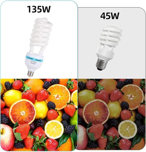 AQIRUI 135W ضوء لمبة 5500K CFL ضوء النهار دوامة Softbox لمبة في E27 مقبس للتصوير الفوتوغرافي صور فيديو استوديو الإضاءة الأبيض 1 حزمة in Kuwait
