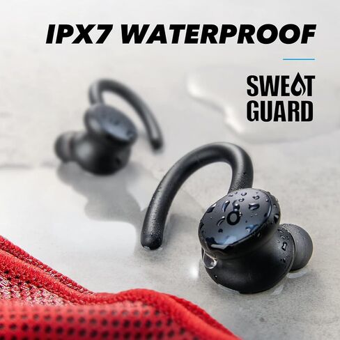 Soundcore by Anker, Soundcore Sport X10 True Wireless Bluetooth 5.2 Workout Headphones, Rotatable Ear Hooks, Deep Bass, IPX7 Waterproof, Sweatproof, 32H Play, Sport Earbuds, Gym, Running (Renewed) in Saudi Arabia