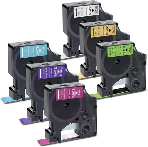 بديل Pristar لشريط الملصقات Dymo D1 Colorpop 12 مم 0.47 بوصة، 5 عبوات in Kuwait