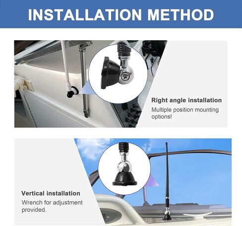 Anina 16 Inch Marine Trailer RV Radio Antenna Rubber Flexible Aerial Mast for Car Truck Boat ATV UTV Caravan Motorhome Motorcycle Radio FM/AM Reception Top Or Side Mount Rubber Antenna (White) in Saudi Arabia