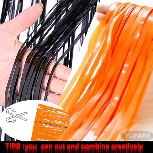 Blue Foil Fringe Curtain- 4 Pack of 3.2x8.2ft Blue Streamers Backdrop Curtains for Party Decorations in Saudi Arabia