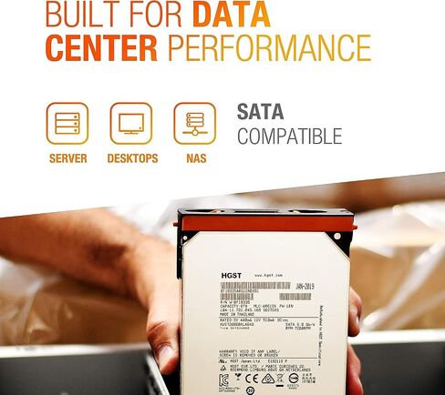 HGST Ultrastar HE6 HUS726060ALA640 (0F18335) 6 تيرابايت 7200 دورة في الدقيقة 64 ميجابايت كاش SATA 6.0 جيجابايت/ثانية 3.5 بوصة محرك الأقراص الصلبة للمؤسسات - مع ضمان لمدة 3 سنوات (متجدد) in Saudi Arabia