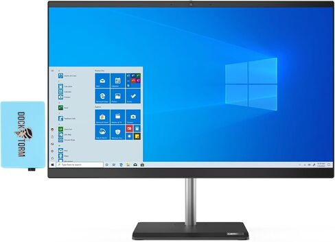 كمبيوتر مكتبي Lenovo Business الكل في واحد مقاس 23.8 بوصة FHD IPS (6-Core Intel i5-10400، ذاكرة الوصول العشوائي 32 جيجابايت، 512 جيجابايت SATA SSD، AC WiFi، قارئ SDXC، RJ-45، Win 11 Pro) مع Dockztorm Hub in Kuwait