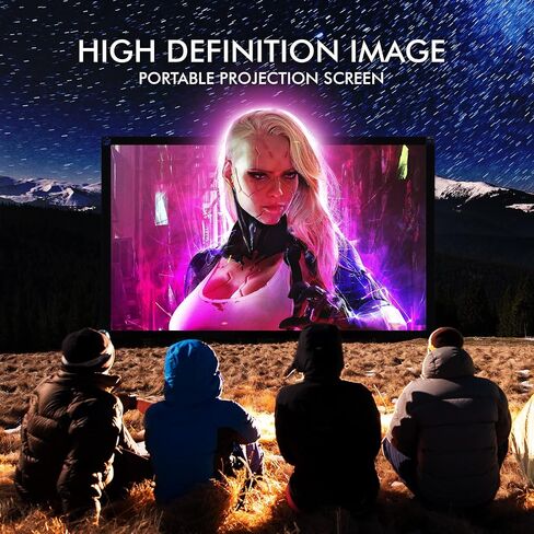 شاشة عرض Pyle مع حامل - 100 بوصة 16:9 HD 4K محمولة خفيفة الوزن قائمة بذاتها وقابلة للطي للاستخدام الداخلي والخارجي مع إطار للمسرح المنزلي in Saudi Arabia
