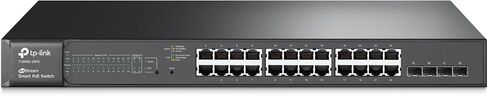 TP-Link 24 Port gigabit PoE switch | 24 PoE+ Port @192W, w/ 4 SFP Slots | Smart Managed | Limited Lifetime Protection | Support L2/L3/L4 QoS, IGMP and LAG | IPv6 and Static Routing (T1600G-28PS) in Saudi Arabia