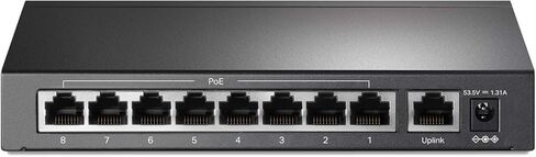 محول TP-Link 9 منافذ إيثرنت سريع معتمد ومجدد بسرعة 10/100 ميجابت في الثانية PoE | 8 منافذ PoE+ بقوة 65 وات | معدن قوي مع منافذ محمية، وضع تمديد | وضع الأولوية | وضع العزل (TL-SF1009P) (متجدد) in Saudi Arabia