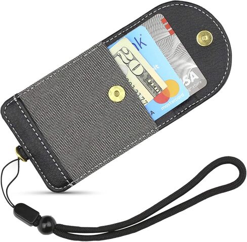 Cell Phone Wallet for Back of Phone with Wrist Strap, Stick On Wallet Credit Card ID Holder with RFID Protection Compatible with iPhone, Galaxy & Most Smartphones and Cases in Kuwait