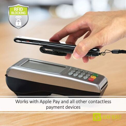 Cell Phone Wallet for Back of Phone with Wrist Strap, Stick On Wallet Credit Card ID Holder with RFID Protection Compatible with iPhone, Galaxy & Most Smartphones and Cases in Kuwait