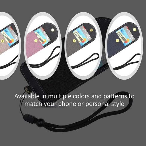 Cell Phone Wallet for Back of Phone with Wrist Strap, Stick On Wallet Credit Card ID Holder with RFID Protection Compatible with iPhone, Galaxy & Most Smartphones and Cases in Kuwait