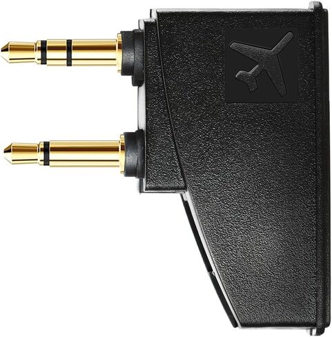 Tranesca QC 45 Airplane Headphone Adapter Compatible with Bose 700 QuietComfort 2 QC3 QC45 QC35 QC15 QC25 QC20 NC700 SoundLink SoundLink II AE2 and More Headphones, Golden Plated 3.5mm Jack in Kuwait
