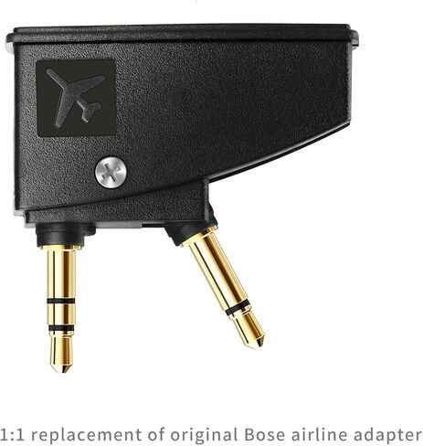 Tranesca QC 45 Airplane Headphone Adapter Compatible with Bose 700 QuietComfort 2 QC3 QC45 QC35 QC15 QC25 QC20 NC700 SoundLink SoundLink II AE2 and More Headphones, Golden Plated 3.5mm Jack in Kuwait