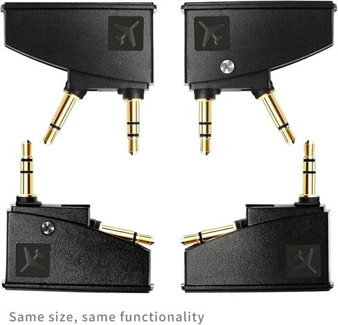 Tranesca QC 45 Airplane Headphone Adapter Compatible with Bose 700 QuietComfort 2 QC3 QC45 QC35 QC15 QC25 QC20 NC700 SoundLink SoundLink II AE2 and More Headphones, Golden Plated 3.5mm Jack in Kuwait