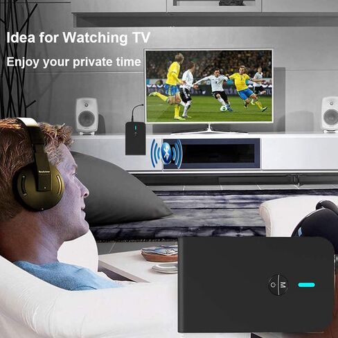 Aigoss Bluetooth 5.0 Transmitter Receiver, Portable Wireless Audio Adapter for TV, Car Home Music Stereo Sound System, Speaker and Headphones, 3.5mm Bluetooth Adapter, aptX Low Latency in Saudi Arabia