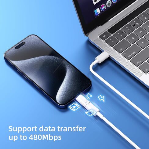 DuHeSin for Lightning Female to USB C Male Adapter (4 Pack) with PD Fast Charging and Data Transfer for iPhone 15/15 Plus/15 Pro/15 Pro Max, iPad Air and More Type C Devices in Saudi Arabia